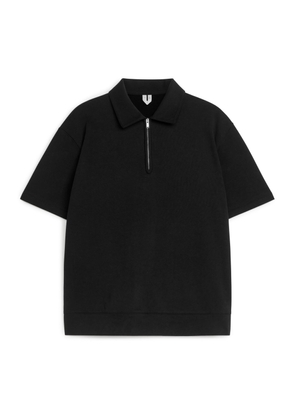 Half-Zip Polo Shirt - Black