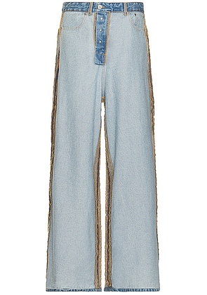 VETEMENTS Inside Out Big Shape Jeans in Blue - Blue. Size 32 (also in ).