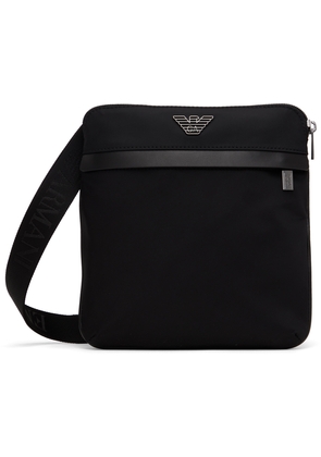 Emporio Armani Black Small Flat Messenger Bag