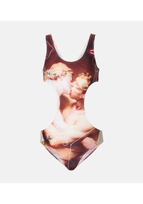 Vivienne Westwood The Kiss printed cutout swimsuit