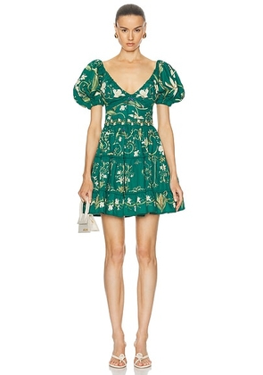 Agua by Agua Bendita Manzanilla Mini Dress in Emerald - Green. Size L (also in M, S, XS).
