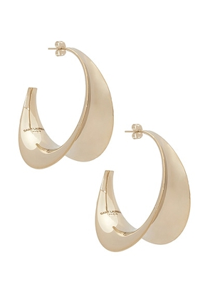 Saint Laurent Hoop Earrings in Pale Gold - Metallic Gold. Size all.