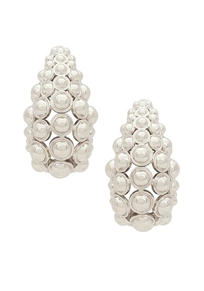 Valentino Garavani Pineapple Earrings in Palladium - Metallic Silver. Size all.