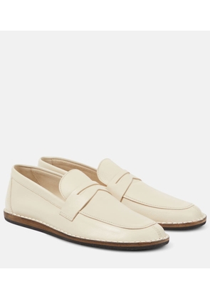 The Row Cary leather penny loafers