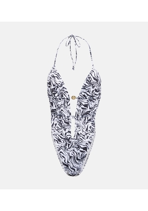 Bananhot Amur zebra-print cutout swimsuit