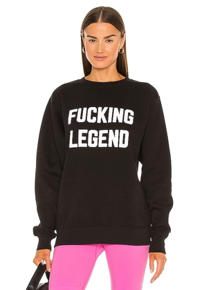 DEPARTURE Fucking Legend Crew Neck Sweatshirt in Black. Size L, S.