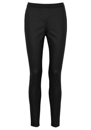 Eileen Fisher Coated Stretch-denim Trousers - Black - XS (UK 6-8 / XS)