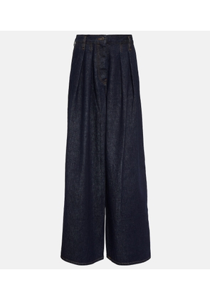 Dries Van Noten Pleated high-rise wide jeans
