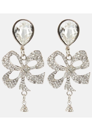 Alessandra Rich Bow-detail embellished drop earrings