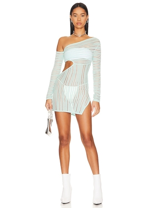 h:ours Calypso Cut Out Mini Dress in Teal. Size XL.