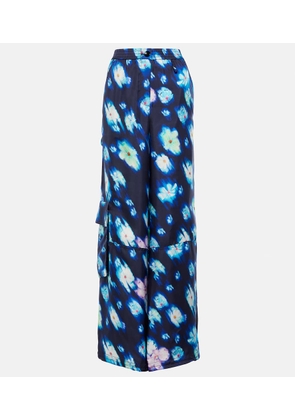 Dorothee Schumacher Neon Florals silk cargo pants