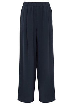 Eileen Fisher Wide-leg Silk-satin Trousers - Dark Blue - XS (UK 6-8 / XS)
