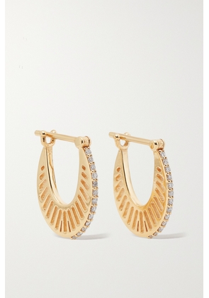 L’Atelier Nawbar - Flat Ray Small 18-karat Gold Diamond Hoop Earrings - One size