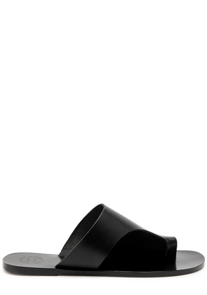 Atp Atelier Rosa Vacchetta Leather Thong Sandals - Black - 36 (IT36/ UK3)