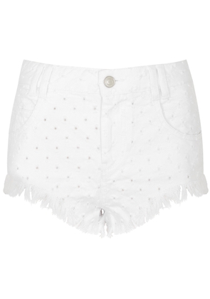 Isabel Marant Aneida Distressed Denim Shorts - White - 40 (UK12 / M)