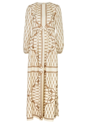 Tory Burch Printed Silk-satin Maxi Dress - Brown - 2 (UK6 / XS)