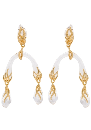 Alexis Bittar Liquid Vine Lucite and 14kt Gold-plated Drop Earrings