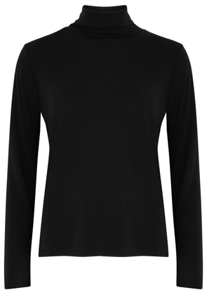 Eileen Fisher Roll-neck Silk-jersey top - Black - M (UK 14-16 / L)