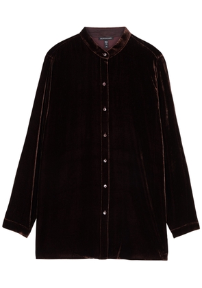 Eileen Fisher Velvet Shirt - Dark Purple - XS (UK 6-8 / XS)