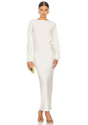 Helsa Matte Jersey Open Back Dress in Ivory. Size L, XL.
