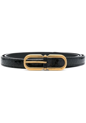 Saint Laurent horseshoe-buckle leather belt - Black