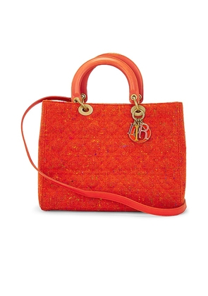 FWRD Renew Dior Wool Cannage Lady Handbag in Orange.
