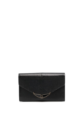 Zadig&Voltaire logo foldover envelope leather wallet - Black
