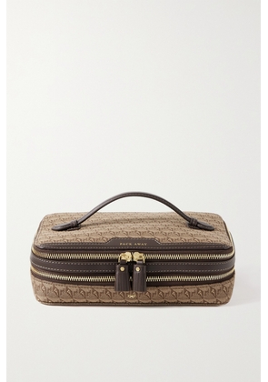 Anya Hindmarch - Pack Away Leather-trimmed Canvas-jacquard Cosmetics Case - Brown - One size