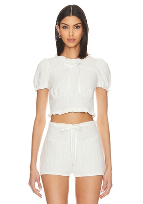 For Love & Lemons Allison Top in White. Size L, S, XL, XS.