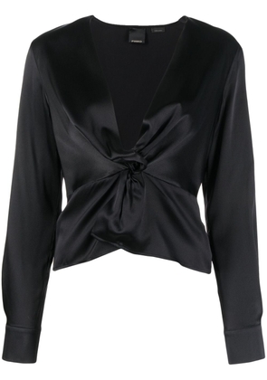 PINKO knot-detail silk blouse - Black