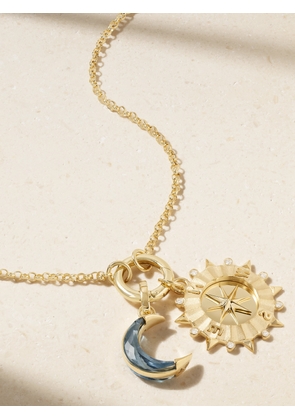Foundrae - Internal Compass Small Open Belcher Chain 18-karat Gold, Topaz And Diamond Necklace - One size