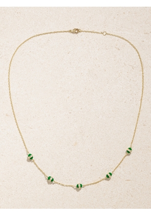 L’Atelier Nawbar - Atoms The 5 Dots 18-karat Gold, Enamel And Diamond Necklace - Green - One size