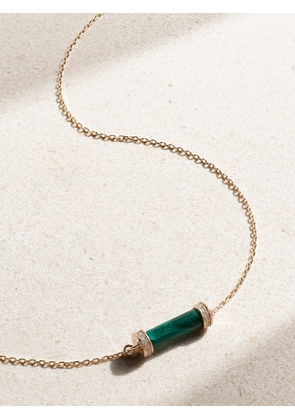 L’Atelier Nawbar - Pillar 18-karat Rose Gold, Malachite And Diamond Choker - Green - One size