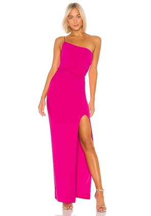 Nookie Lust One Shoulder Gown in Pink. Size XS.