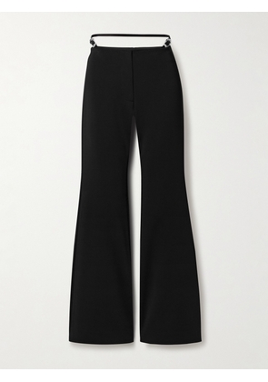 Givenchy - Belted Stretch-jersey Flared Pants - Black - x small,small,medium,large,x large