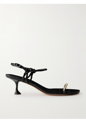Proenza Schouler - Twisted Glossed-leather Sandals - Black - IT35,IT35.5,IT36,IT36.5,IT37,IT37.5,IT38,IT38.5,IT39,IT39.5,IT40,IT41,IT42