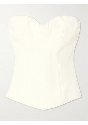 Victoria Beckham - Gathered Cotton-canvas Bustier Top - White - UK 4,UK 6,UK 8,UK 10,UK 12