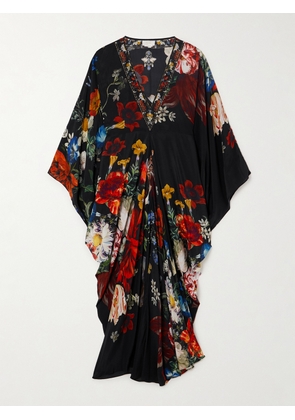 Camilla - Embellished Printed Silk Crepe De Chine Kaftan - Multi - One size