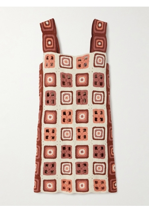 ESCVDO - Santería Crocheted Pima Cotton Mini Dress - Ivory - x small,small,medium,large