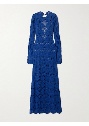 ESCVDO - Jules Crocheted Cotton Maxi Dress - Blue - x small,small,medium,large