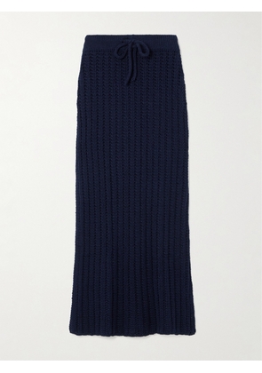 The Elder Statesman - Reef Open-knit Cotton Maxi Skirt - Blue - x small,small,medium,large