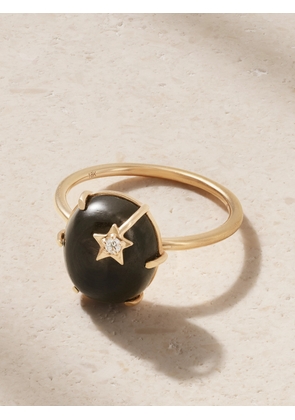 Andrea Fohrman - Mini Galaxy 14-karat Rose Gold, Hypersteen And Diamond Ring - Black - 7