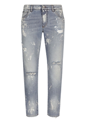 Dolce & Gabbana distressed slim-fit jeans - Blue