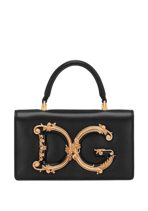 Dolce & Gabbana mini DG Girls leather tote bag - Black