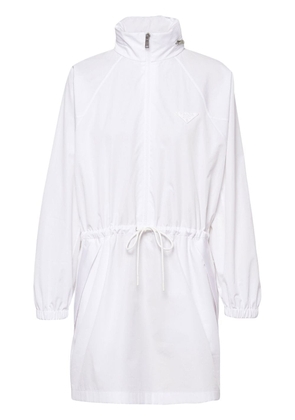 Prada hooded poplin dress - White