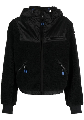 Woolrich panelled-design zip-up hoodie - Black