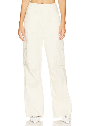 L'Academie Ashlen Stretch Cotton Cargo Pants in Beige. Size S, XS.
