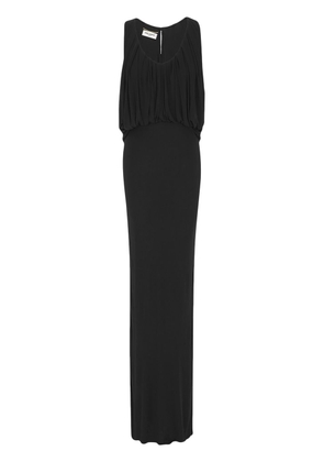 Saint Laurent sleeveless draped dress - Black