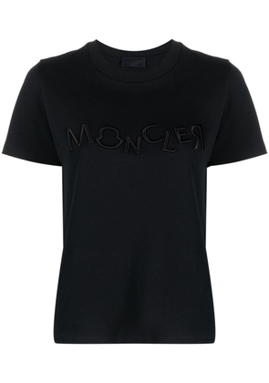 Moncler logo-embroidery cotton T-shirt - Black