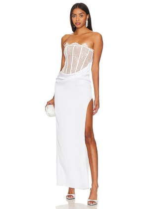 NBD Nalani Maxi Dress in White. Size S.